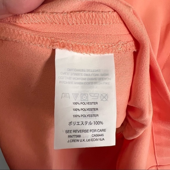 J. Crew Drapey Crepe Faux-Wrap Top Peach - Picture 9 of 11